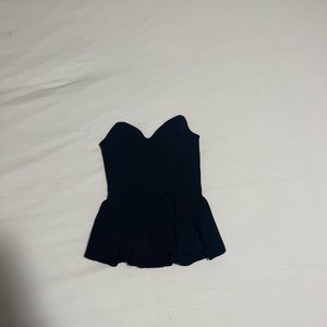 strapless black knit top